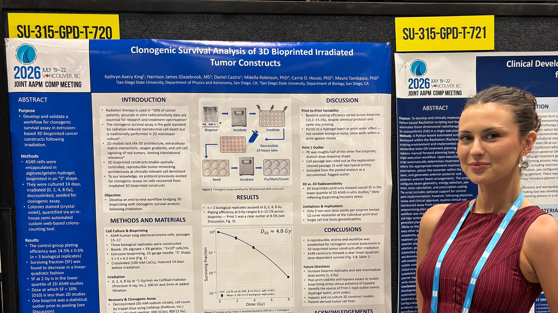 Senior Student, Kathryn Avery King Presents Her Research at the 2026 Joint AAPM | COMP Medical Physics Conference in Vancouver, BC, Canada.